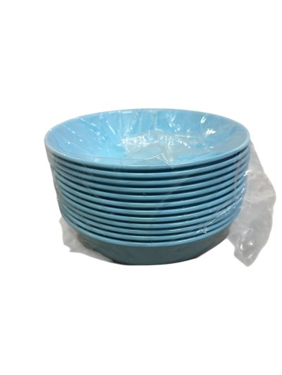 C8-3#ชาม8 สีฟ้า ใบบัว 12ใบ /โหล ราคา 10 บาท