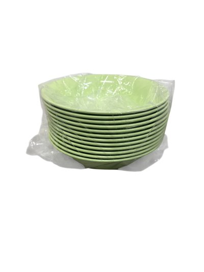 C8-4#ชาม8 สีเขียว ปากบาน 12ใบ /โหล ราคา 10 บาท