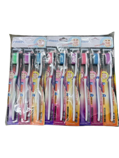 18850#แปรงสีฟัน 3 PCS 12ชิ้น /โหล ราคา 10 บาท