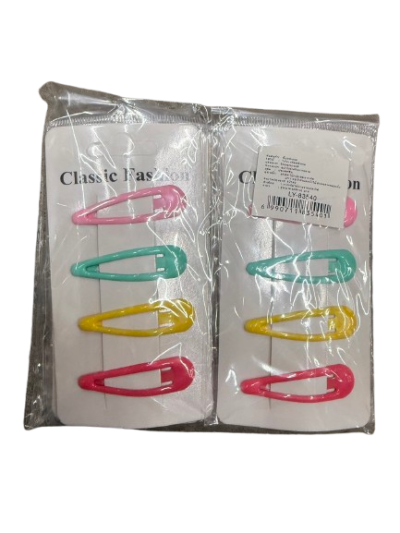 LY-83540#กิ๊บแปะ คละสี 1*4pcs. 12ชิ้น /โหล ราคา 10 บาท
