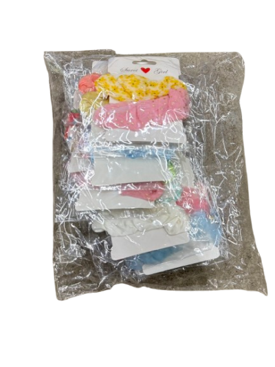 81032#ยางรัดผมผ้า คละลายคละสี 12ชิ้น/แพ็ค ราคา20บาท