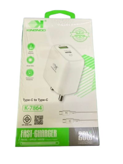 K-7864#ชุดชาร์จ USB+Type-C to Type-C-C