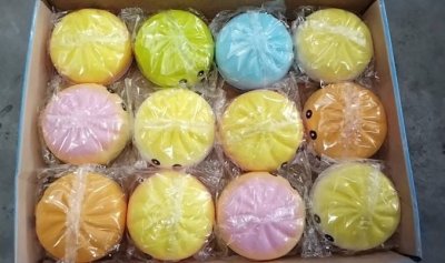 66852#สกุชชี่ซาลาเปา 12ชิ้น /กล่อง ราคา 29 บาท