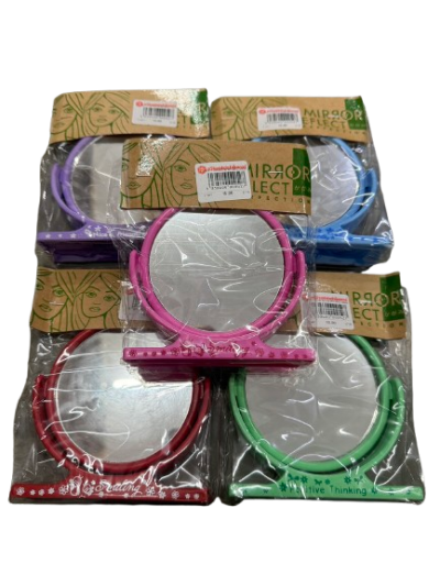 FSM1-15#กระจกตั้งโต๊ะกลมเล็กสีหวานทึบใหม่ 12ชิ้น /โหล ราคา 15 บาท