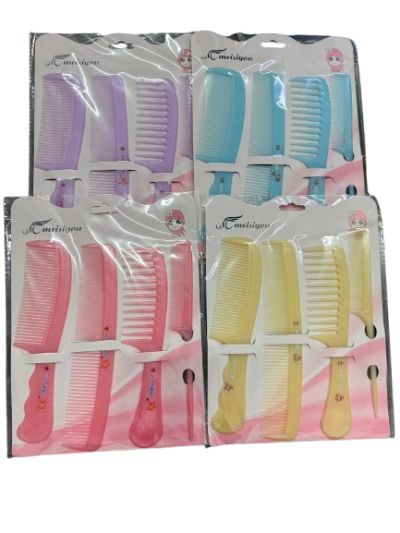 J2025-61#ชุดหวีแผง 1*4 สีใส 12ชิ้น /โหล ราคา 20 บาท