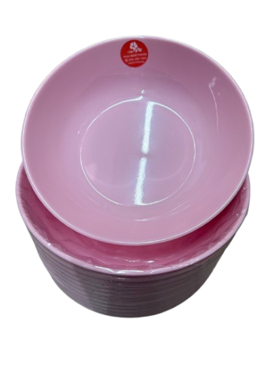 B5009#ชามใบบัว 7.5นิ้ว สีชมพู