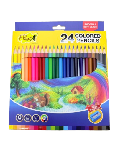 ดินสอสีไม้ 24สี+กบเหลา I-Paint