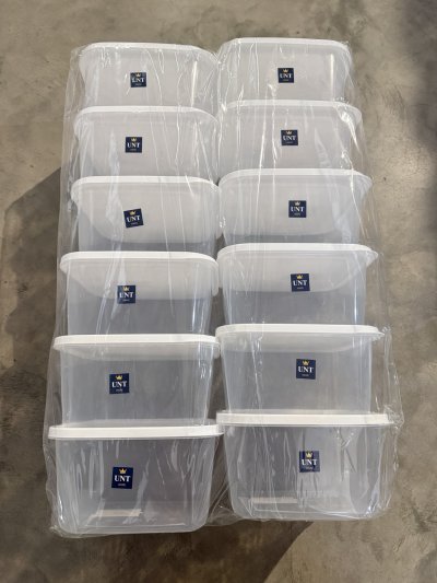 UT-6823/1#กล่องสี่เหลี่ยมจัตุรัสสีใส XL (ตัวใสฝาขาว)12ชิ้น/แพ็ค ราคา25บาท