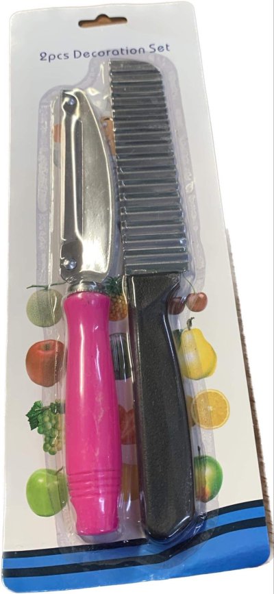 A042-77 ปอกผัก2คม+มีดตัดหยัก 12ชิ้น/แพ็ค ราคา20บาท