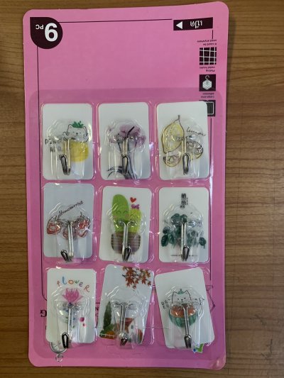 T51711#ตะขอ 1*9ชิ้น บรรจุ 12ชิ้น/แพ็ค ราคา 20บาท/ชิ้น