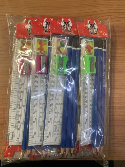 SS56204#ชุดดินสอ 2B+ไม้โปร+กบ+ยางลบ บรรจุ12ชิ้น/แพ็ค ราคา10/ชิ้น