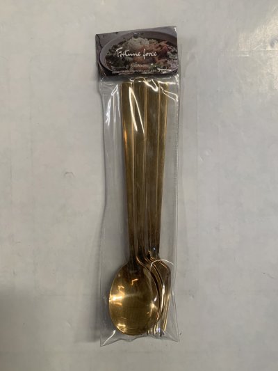 SK986-G#ชุดช้อนส้อม เรียบปลายมน (ทอง) 12ชิ้น/แพ็ค ราคา99บาท