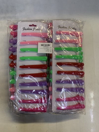 83841#กิ๊บหนีบผมปากเป็ด(แผง) คละสี1*10 7.5CM 12ชิ้น/แพ็ค ราคา20บาท