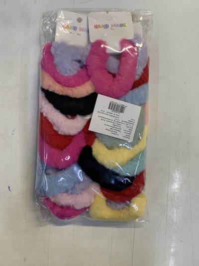 81616#ยางรัดผมขนปุย 6cm 1*2pcs คละสี 12ชิ้น/แพ็ค ราคา15บาท