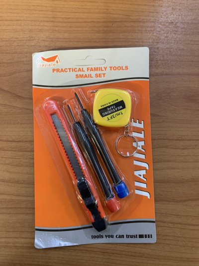 T51189#ตลับเมตร+ไขควง+คัตเตอร์บรรจุ12ชิ้น/แพ็ค ราคา20/ชิ้น