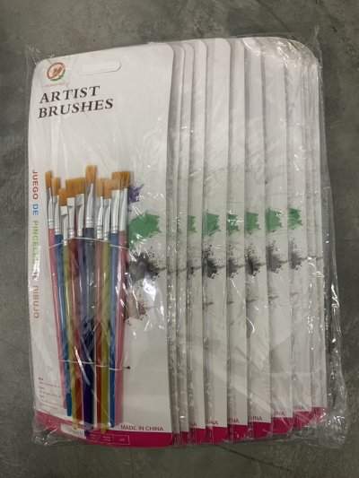 6114#พู่กันแผง 10ชิ้น บรรจุ12ชิ้น/แพ็ค ราคา20บาท/ชิ้น