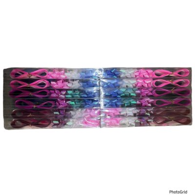 A004-34#โบว์ดอก+ริบบิ้น 12ชิ้น/แพ็ค ราคา20บาท