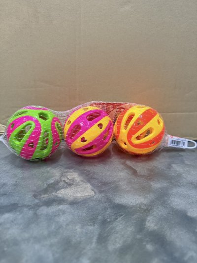 61521#ของเล่นบอลกรุ๊งกริ๊ง 3ชิ้น 12ชิ้น / โหล ราคา 25 บาท