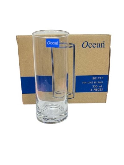 B01213#แก้วใสFIN LINE 355ML. 6ชิ้น /กล่อง ราคา 20 บาท