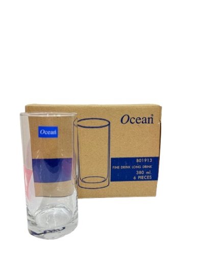 B01210#แก้วใสFIN LINE HI BALL (280ml.) 6ใบ /กล่อง ราคา 15 บาท