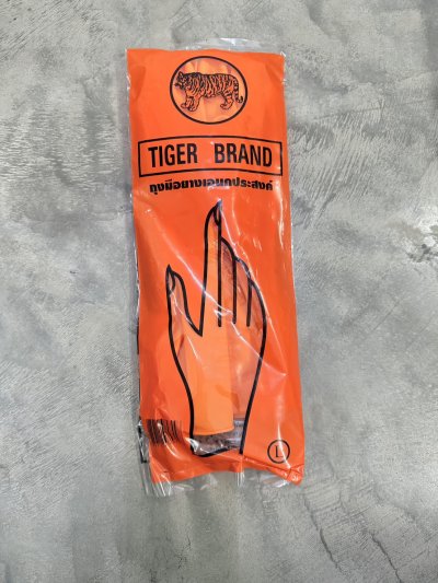 TGB-LTG-ORA-015#ถุงมือแม่บ้านสีส้ม(กล่อง ) -L 12แพ็ค/ โหล ราคา 20 บาท