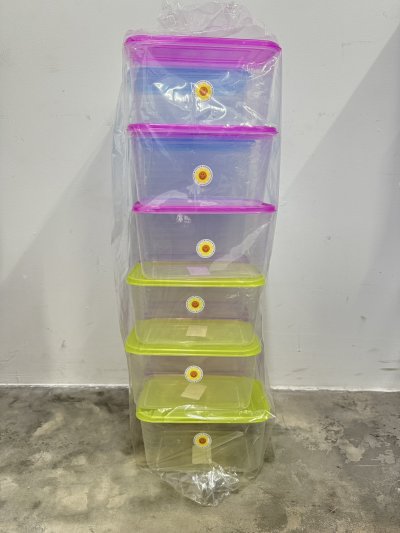 3-1#กล่องเวฟเห้งเจียตัวขาวฝาสี./ชัดเจน 12ชิ้น/ โหล ราคา 20 บาท