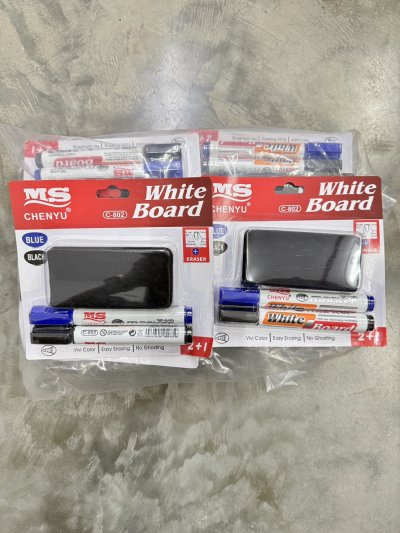 20387#ปากกาไวท์บอร์ด+แปรงลบกระดาน 3PCS. 12ชิ้น/ โหล ราคา 20 บาท