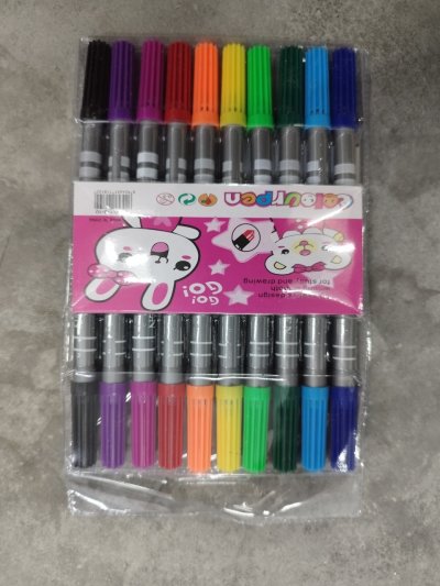 A097-18 ปากกาเมจิ2หัว10สี บรรจุ12ชิ้น/แพ็ค ราคา20บาท/ชิ้น