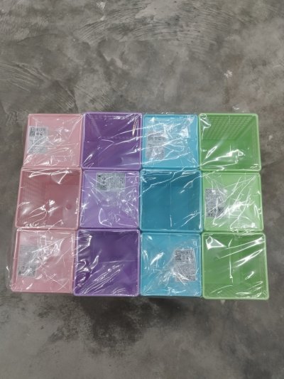 17034-1-7#ตะกร้าใส่ปากกา"เหลี่ยม"-คละลาย บรรจุ12ชิ้น/แพ็ค ราคา25บาท/ชิ้น