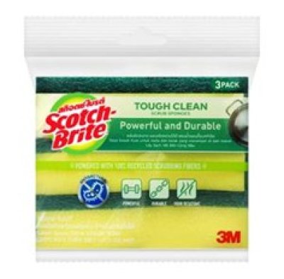 สก็อตไบร์ท 3M ฟองน้ำแอนตี้แบคทีเรีย สีเขียว แพ็ค2 12ชิ้น/แพ็ค ราคา45บาท