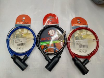 T4889#สายล็อค-จักรยานบรรจุ12ชิ้น/แพ็ค ราคา20/ชิ้น