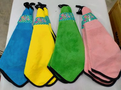 J021-18#ผ้าเช็ดมือแขวนขอบดำ บรรจุ12ชิ้น/แพ็ค ราคา20บาท/ชิ้น
