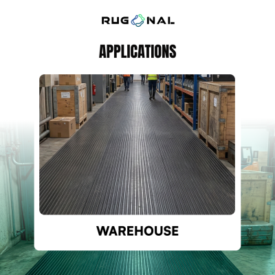 Rubber Ripped Vertikal Sheet roll Matting 4mm x 120cm x 35m, black