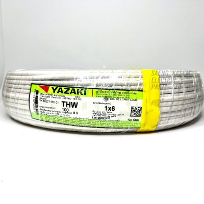 สายไฟ THW IECO1 YAZAKI 1x6 ตร.มม. 100 ม.