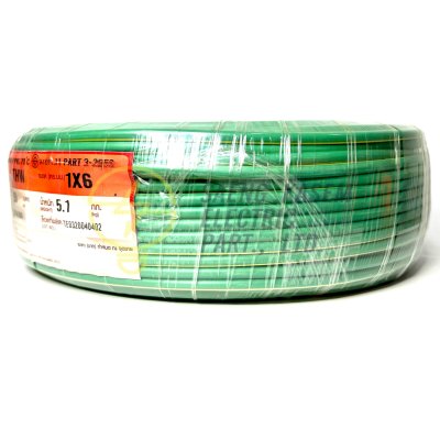 PKS สายไฟ IEC01(THW)1x6 sq.mm ยาว90เมตร