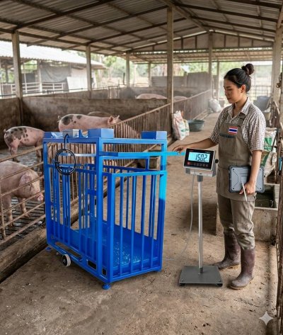 เครื่องชั่งหมูแบบมีกรง