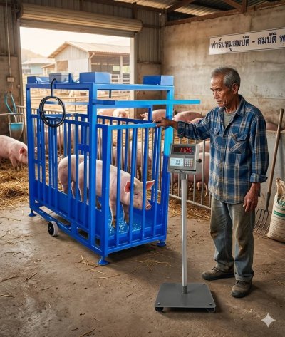 เครื่องชั่งหมูแบบมีกรง