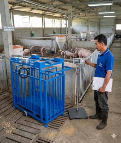 เครื่องชั่งหมูแบบมีกรง