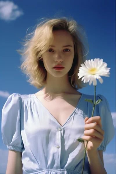 Woman with flower bouquet