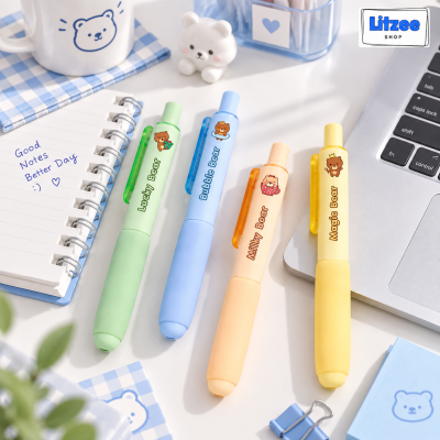 Cyberland ปากกาเจล 0.5 มม. Chubby Bear ปากกาหมีน่ารัก หมึกน้ำเงิน เขียนลื่น เส้นคมชัด