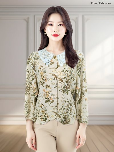 Burberrys - Vintage Floral Blouses  - L (Asia)