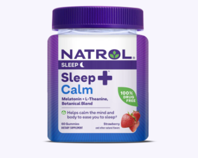 Natrol Sleep+ Calm Melatonin Gummies Strawberry Flavor, 60 Gummies