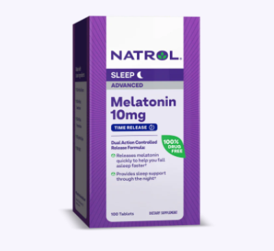Natrol Melatonin Time Release, 3 / 5 / 10 mg, 100 Tablets - เมลาโทนิน เม็ดกลืน