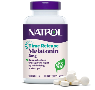 Natrol Melatonin Time Release, 3 / 5 / 10 mg, 100 Tablets - เมลาโทนิน เม็ดกลืน