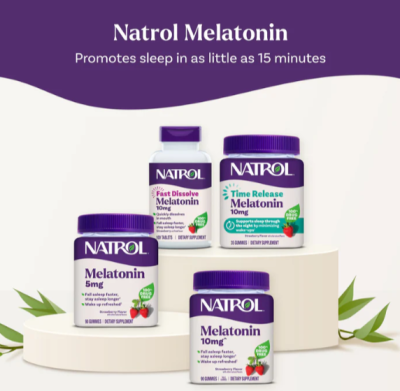 Natrol Melatonin Gummies, Sleep Support, 90 Strawberry 10 mg เยลลี่ เมลาโทนิน