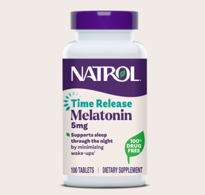 Natrol Melatonin Time Release, 3 / 5 / 10 mg, 100 Tablets - เมลาโทนิน เม็ดกลืน