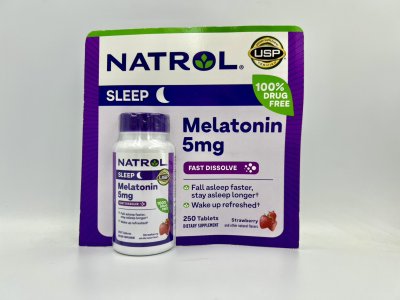 Natrol Fast Dissolve Melatonin 1 / 5 / 10 mg, Melatonin  90 Strawberry- เมลาโทนิน เม็ดอม
