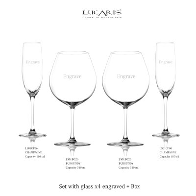 Gifts Lucaris Burgundy+Champagne x4