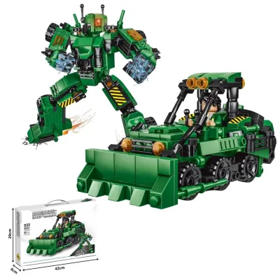 Mainan Brick Blok Robot Transformer Deformasi 2in1