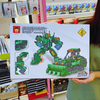 Mainan Brick Blok Robot Transformer Deformasi 2in1